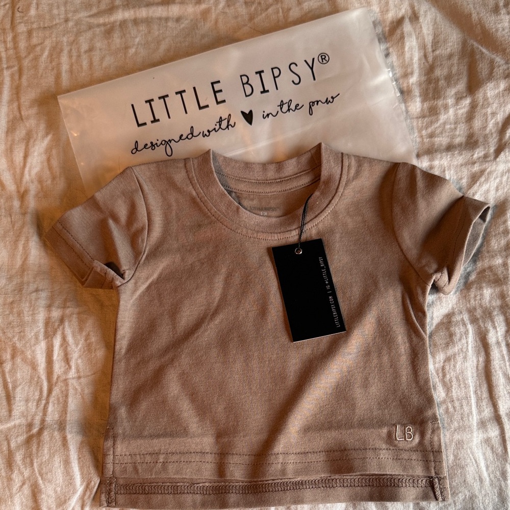 Little Bipsy Taupe Short Sleeve Tee